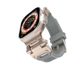 Gpack Apple Watch 10 46mm Kordon Metal Bağlantılı Tokalı Silikon Kayış KRD108
