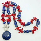 1906 Lapis Mercan el yapımı kolye
