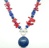 1906 Lapis Mercan el yapımı kolye