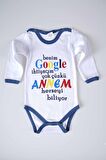 YENİ SEZON GOOGLE ANNEM YAZILI BEBEK ÇOCUK UZUN KOL PAMUK BADY ZIBIN