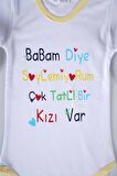 YENİ SEZON BABAM DİYE DEMİYORUM YAZILI BEBEK ÇOCUK UZUN KOL PAMUK BADY ZIBIN