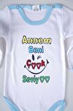 YENİ SEZON ANNEM BENİ ÇOK SEVİYO YAZILI BEBEK ÇOCUK UZUN KOL PAMUK BADY ZIBIN