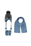 KİTTİ 22160-08 1-4 YAŞ ERKEK ÇOCUK TRİKO ATKI BERE SET