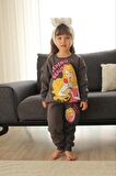 KIZ ÇOCUK KARAKTER DESENLİ BİSİKLET YAKA 3 İP ŞARDONLU EŞOFMAN TAKIMI