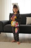 KIZ ÇOCUK KARAKTER DESENLİ BİSİKLET YAKA 3 İP ŞARDONLU EŞOFMAN TAKIMI