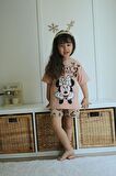 KIZ ÇOCUK MİCKEY LEOPAR MODELLİ PAMUK ŞORTLU TAKIM
