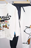 YENİ SEZON PEANUST SNOOPY MODELLİ BİSİKLET YAKA PAMUK EŞOFMAN TAKIMI