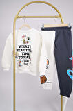 YENİ SEZON PEANUST SNOOPY MODELLİ BİSİKLET YAKA PAMUK EŞOFMAN TAKIMI