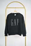 KIZ Erkek Çocuk  BİSİKLET YAKA GAP BASKILI MANŞETLİ PAMUK SWEAT