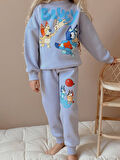 KIZ ÇOCUK BLUEY MODELLİ 3 İPLİK ŞARDONLU EŞOFMAN TAKIMI