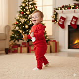 BEBEK YILBAŞI NOEL TEMALI KARDAN ADAM BASKILI EŞOFMAN TAKIMI