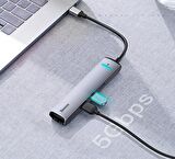 Baseus Led Işıklı 87W 4K 5 gbps 6İN1 Type C Hub HDMI 3x USB 3.0 RJ45 Type C Dönüştürücü Çoğaltıcı Hub