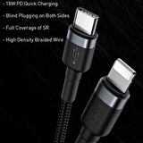 Baseus Ultra Hızlı 1 Mt 18W Type-C To İPhone Şarj Kablosu Veri Aktarım Kablosu