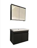 ÜSKÜP 65 CM TAKIM BANYO DOLABI ANTRASİT