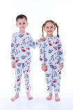 Yılbaşı Temalı Baston Şeker Desenli %100 Pamuk Unisex Pijama Takımı