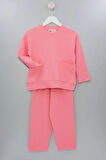Fitilli Cepli Ekru Kız Çocuk Pijama Takımı