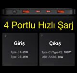Baseus Super 100 W 20000 mAh Hızlı Şarj Powerbank Siyah 