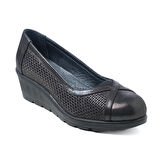 Kadın Dolgu Taban Ayakkabı EL-6407-3-709 JOHN MAY Black Purple (2523)