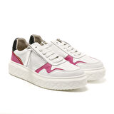 Kadın Sneaker ( Günlük) MAR-25Y-209-8856 John May Beyaz Cilt-Gümüş