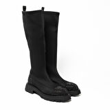 Kadın Çizme GTN-24573 John May Siyah Strec-Siyah Taş