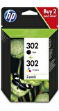 HP 302 Black-Colour Siyah-Renkli Multipack Kartuş X4D37AE