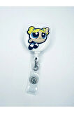 Power Puff Girls Figürlü Yoyo Yaka Kartlık Tutucu