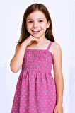 KIZ ÇOCUK ASKILI ELBİSE ÇİÇEK DESENLİ B35 HCM00119
