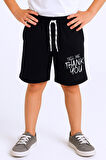 ERKEK ÇOCUK ŞORT CEPLİ DÜZ RENK YAZI BASKILI F29