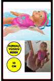 Küvette Havuzda Kendiliğinden Yüzen Kurmalı Swimming Baby Yüzen Bebek - Banyo oyuncağı 10 Cm