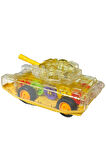 Sürtmeli Şeffaf Işıklı Tank Askeri Araç 15 Cm SARI