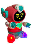 Robot Çarp Dön Sesli Işıklı 5 fonksiyonlu 15cm Pembe Renk DANCEROBOT