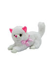 Sevimli İri Gözlü Kedi Peluş 30 Cm Beyaz Oyun Ve Uyku Arkadaşım Kedicim