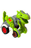 Trex Dinazor Figür Araba Sürtmeli Teker Transformers Robot Dinozor 15cm YEŞİL