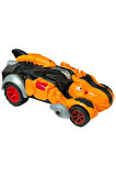 Trex Dinazor Figür Araba Sürtmeli Teker Transformers Robot Dinozor 15cm TURUNCU
