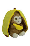 Peluş Maymun Hem Muz Hem Maymun 30 Cm