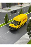 Çek Bırak Diecast Model Araba 10 cm - Mercedes Sprinter Kargo Arabası DHL Metal Açılabilir Kapılı