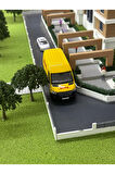 Çek Bırak Diecast Model Araba 10 cm - Mercedes Sprinter Kargo Arabası DHL Metal Açılabilir Kapılı