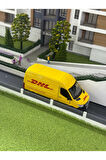 Çek Bırak Diecast Model Araba 10 cm - Mercedes Sprinter Kargo Arabası DHL Metal Açılabilir Kapılı