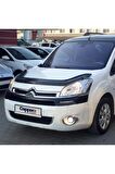Citroen Berlingo Ön Kaput Koruma Rüzgarlığı 3mm Akrilik (ABS) Parlak Siyah Deflektör 2009-18