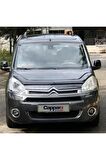 Citroen Berlingo Ön Kaput Koruma Rüzgarlığı 3mm Akrilik (ABS) Parlak Siyah Deflektör 2009-18