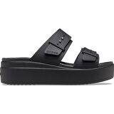 Crocs Brooklyn Buckle Low Wedge Kadın Terlik 207431-001 Black
