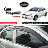 Ford Focus 1 Sedan 1998-2004 Uyumlu Mugen Cam Rüzgarlığı Seti Piano Black 4'lü İthal