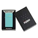 Zippo Slim Flat Turquoise W Logo Çakmak