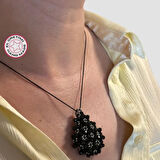 Uretti - Nevin 2033 El Yapımı Cevşen Duası Boncuk Kolye 27cm - Siyah