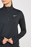 Nike Dri-Fit Element Running Siyah Çeyrek Fermuar Kadın Koşu Üstü