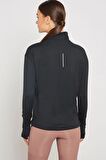 Nike Dri-Fit Element Running Siyah Çeyrek Fermuar Kadın Koşu Üstü