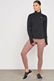 Nike Dri-Fit Element Running Siyah Çeyrek Fermuar Kadın Koşu Üstü