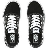 VANS Ayakkabı VN0A38J9PVJ1 YT Ward (Checkered) black/true white Leather