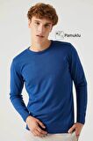 Ds Damat Regular Fit Mavi Pamuk Karışımlı Triko Kazak 5HF06ORT12004 5HF06ORT12004