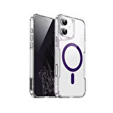 Gpack Apple iPhone 16 Plus Kılıf Magsafe Renkli Şeffaf Sert Mika T-Max ALP